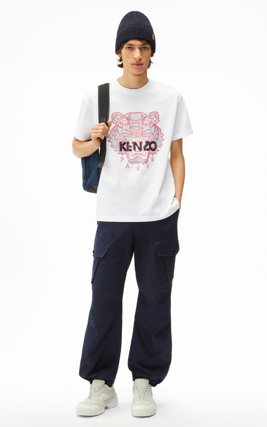 T Shirt Kenzo Homme Tiger Blanche NIHVQ-8396